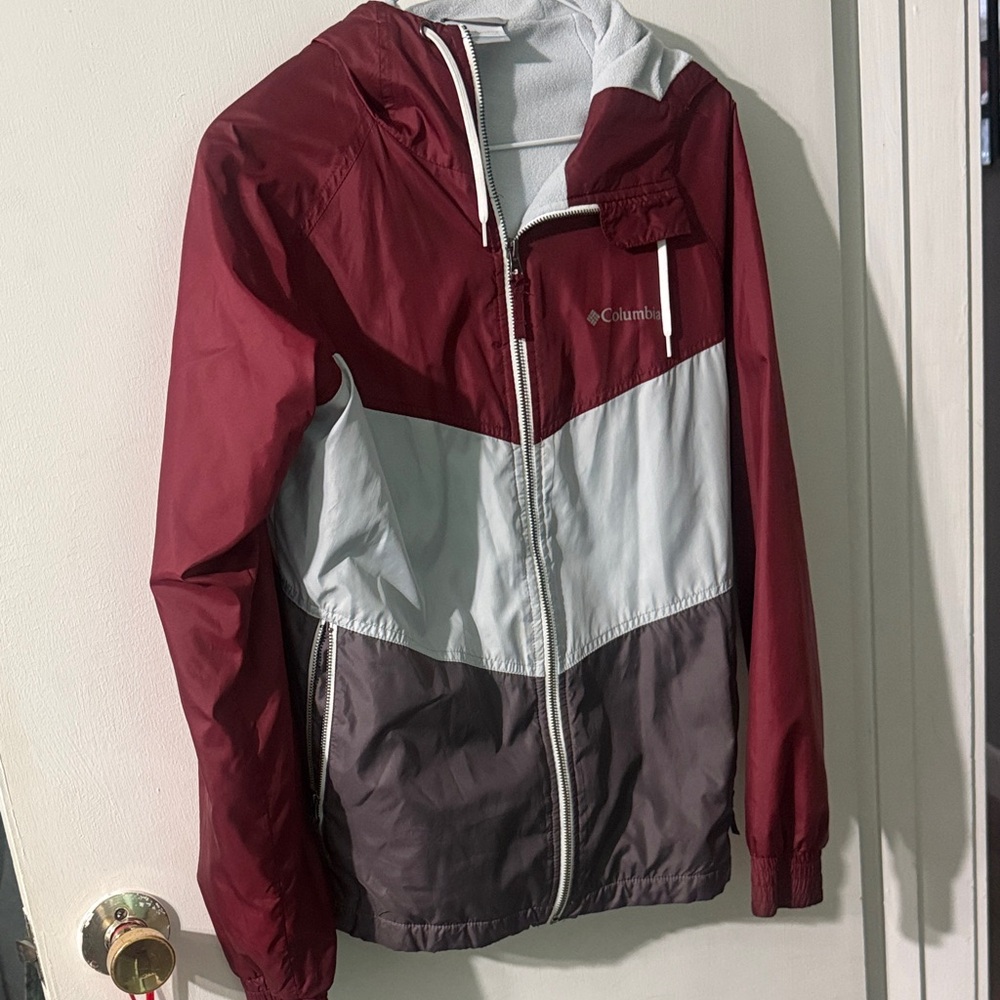 Columbia Maroon and Gray Outdoor Jacket
